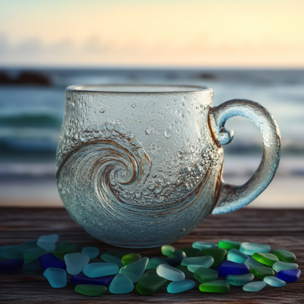 🌊 海玻璃波浪杯